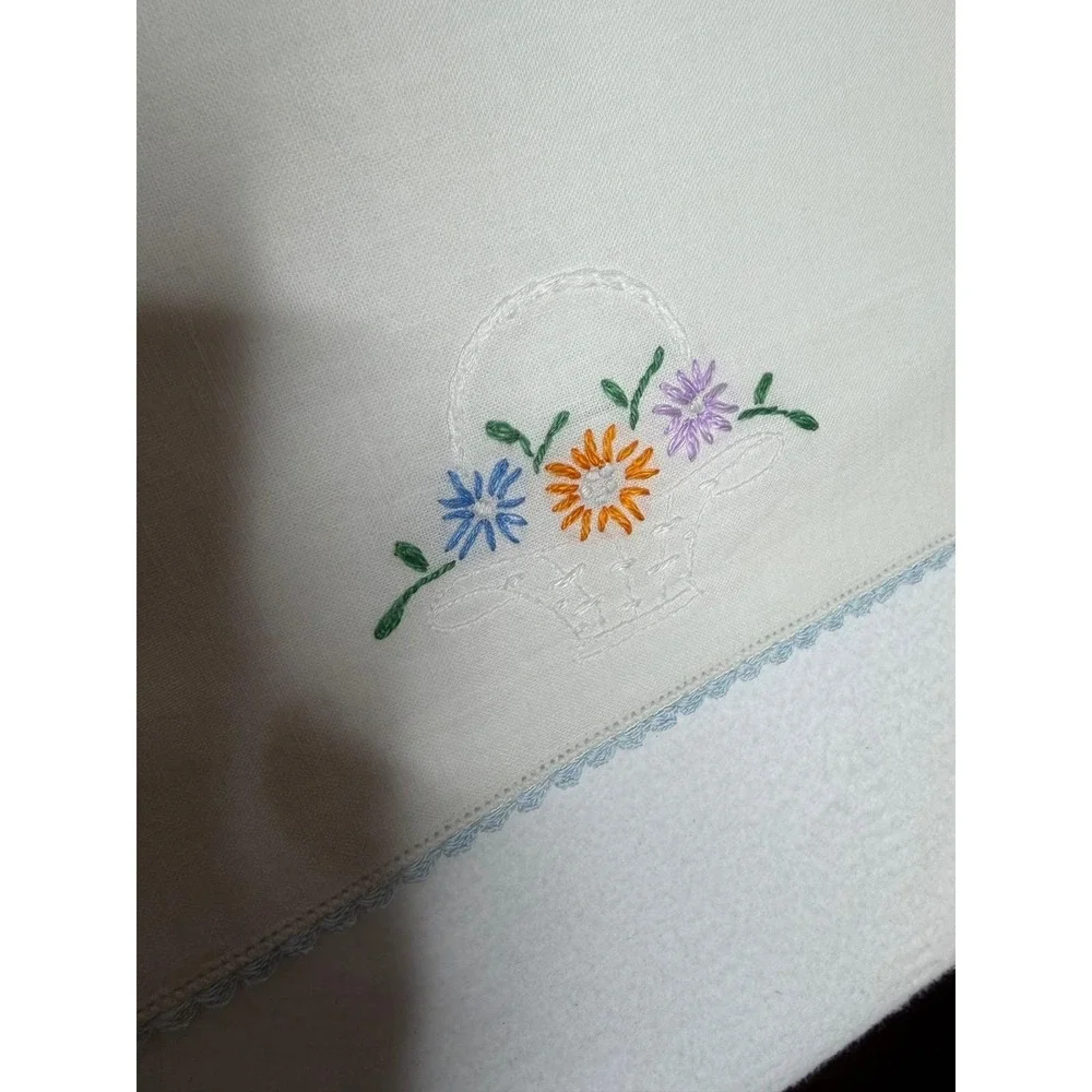 Vintage Embroidered Linens Lot 5 Dresser Shawls Runner Floral Morning Glory Lace